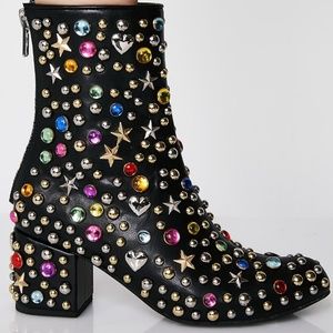 Current Mood Superstar Gem Boots in Black